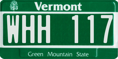 VT license plate WHH117