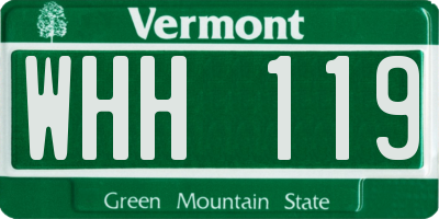 VT license plate WHH119