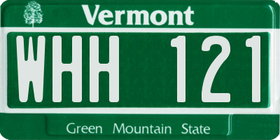 VT license plate WHH121