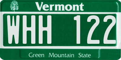 VT license plate WHH122