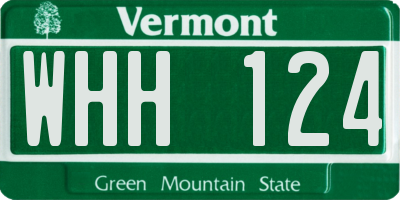 VT license plate WHH124