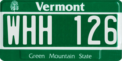 VT license plate WHH126