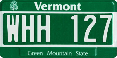 VT license plate WHH127
