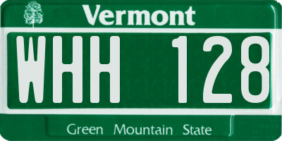 VT license plate WHH128