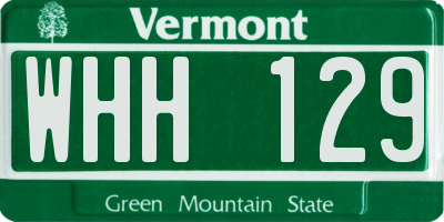 VT license plate WHH129