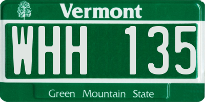 VT license plate WHH135