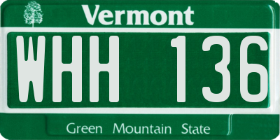 VT license plate WHH136