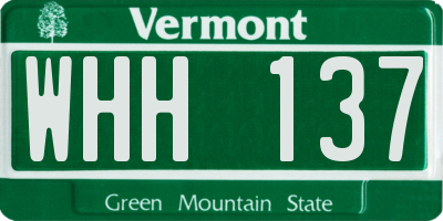 VT license plate WHH137