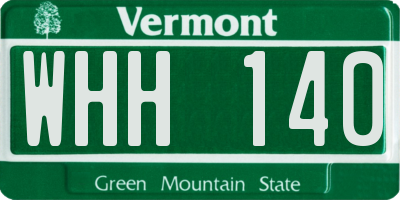 VT license plate WHH140
