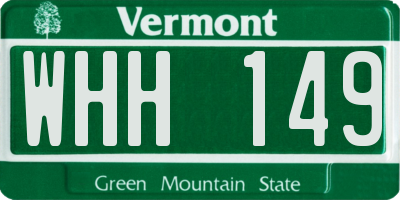 VT license plate WHH149