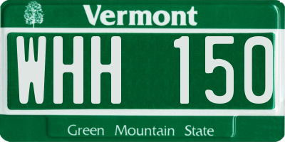 VT license plate WHH150