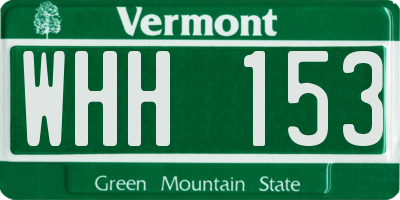 VT license plate WHH153