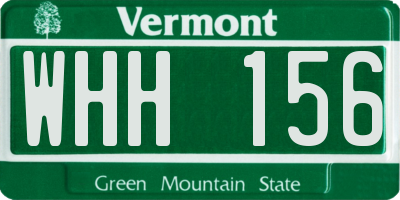 VT license plate WHH156
