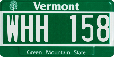 VT license plate WHH158