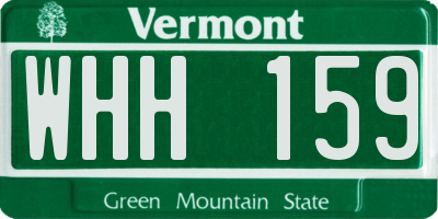 VT license plate WHH159