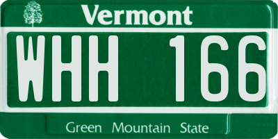 VT license plate WHH166