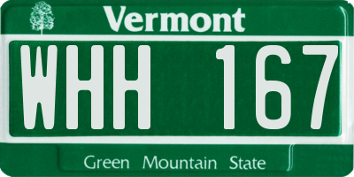 VT license plate WHH167
