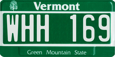 VT license plate WHH169