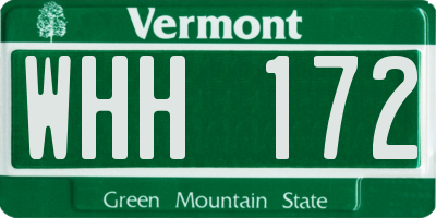 VT license plate WHH172