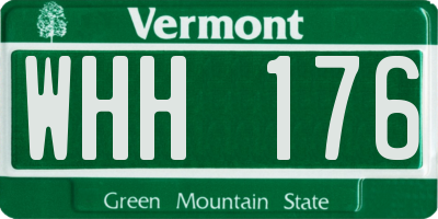 VT license plate WHH176