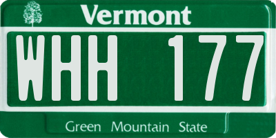 VT license plate WHH177