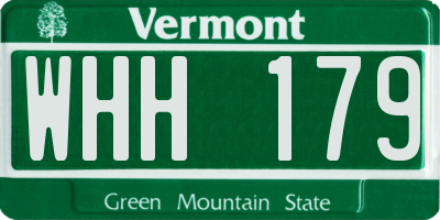 VT license plate WHH179