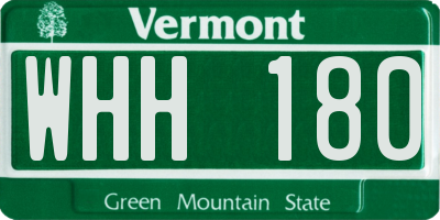 VT license plate WHH180