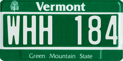 VT license plate WHH184