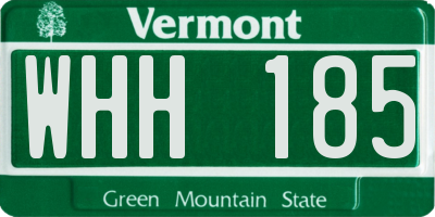 VT license plate WHH185