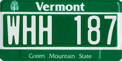 VT license plate WHH187