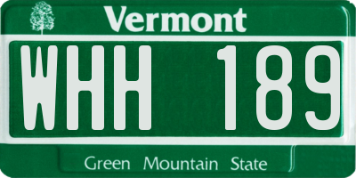 VT license plate WHH189