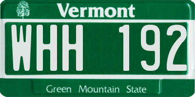 VT license plate WHH192