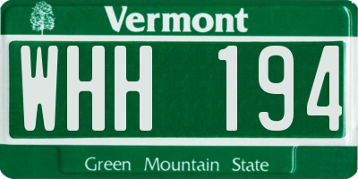 VT license plate WHH194