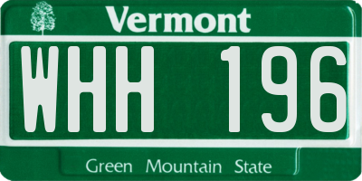 VT license plate WHH196