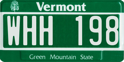 VT license plate WHH198