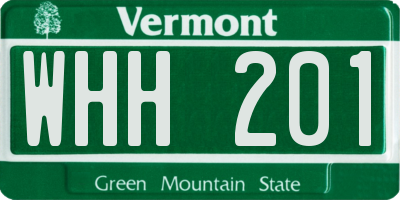 VT license plate WHH201
