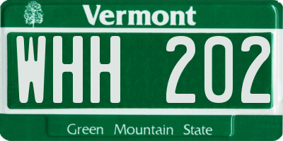 VT license plate WHH202