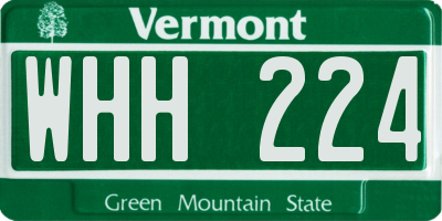 VT license plate WHH224