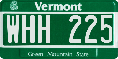 VT license plate WHH225