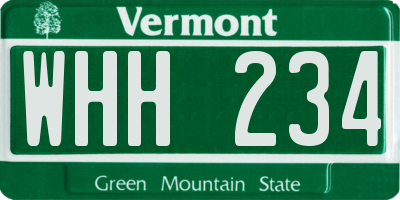 VT license plate WHH234