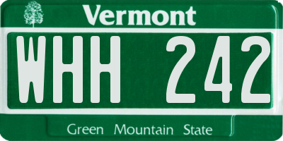 VT license plate WHH242