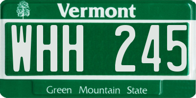 VT license plate WHH245