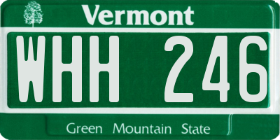 VT license plate WHH246