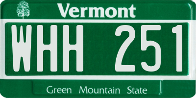 VT license plate WHH251