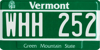 VT license plate WHH252