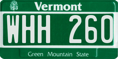 VT license plate WHH260