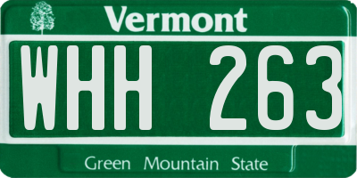 VT license plate WHH263