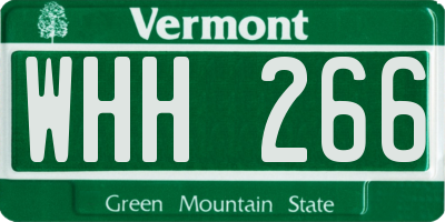 VT license plate WHH266