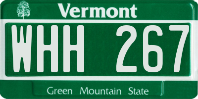 VT license plate WHH267