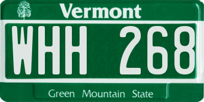 VT license plate WHH268